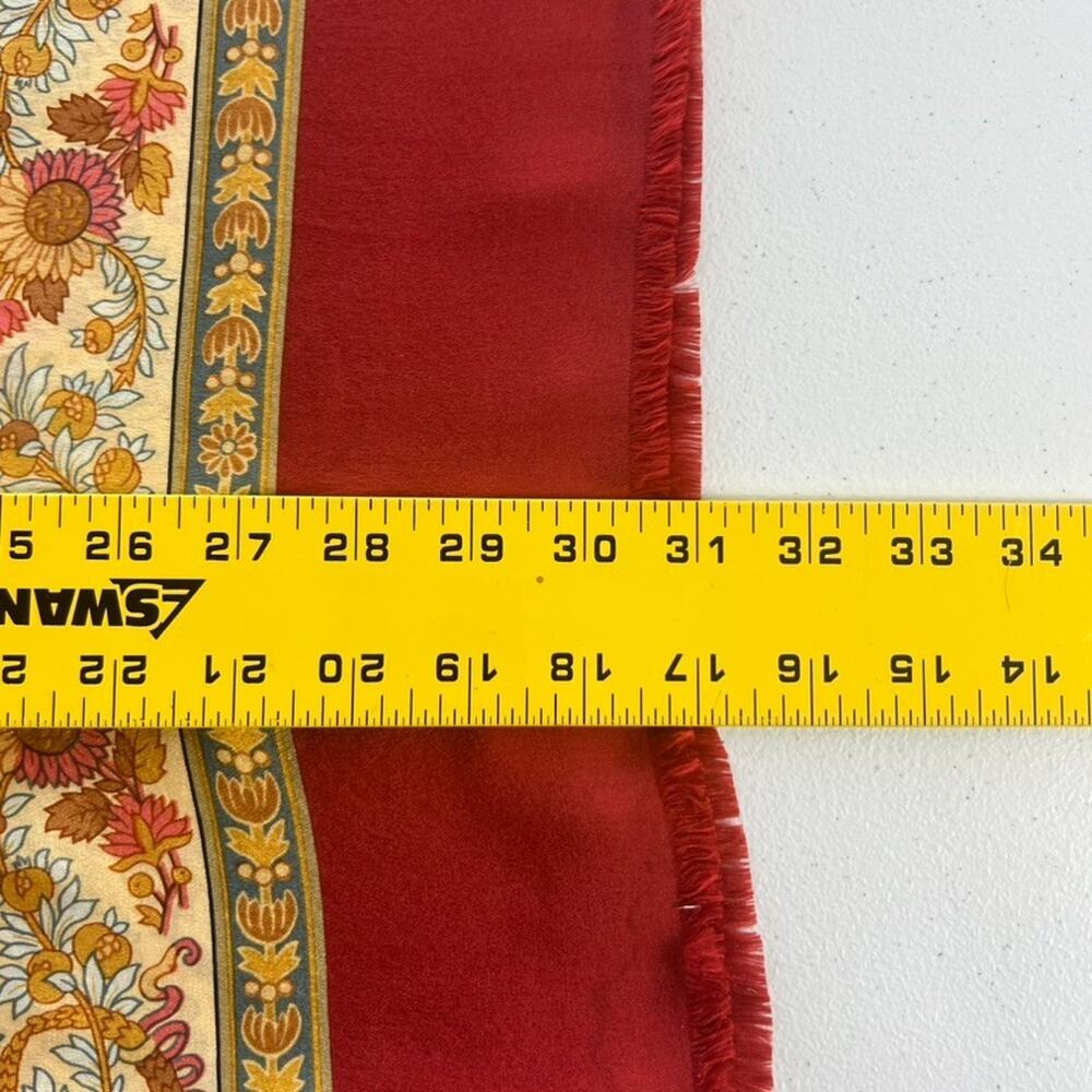 Vintage Bill Blass for Baar & Beards Silk Multicolored Scarf Floral Red - Picture 8 of 11
